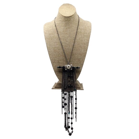 CHANEL MULTICOLORED PEARL CC LOGO MULTI STRAND NECKLACE - Picture 1 of 5